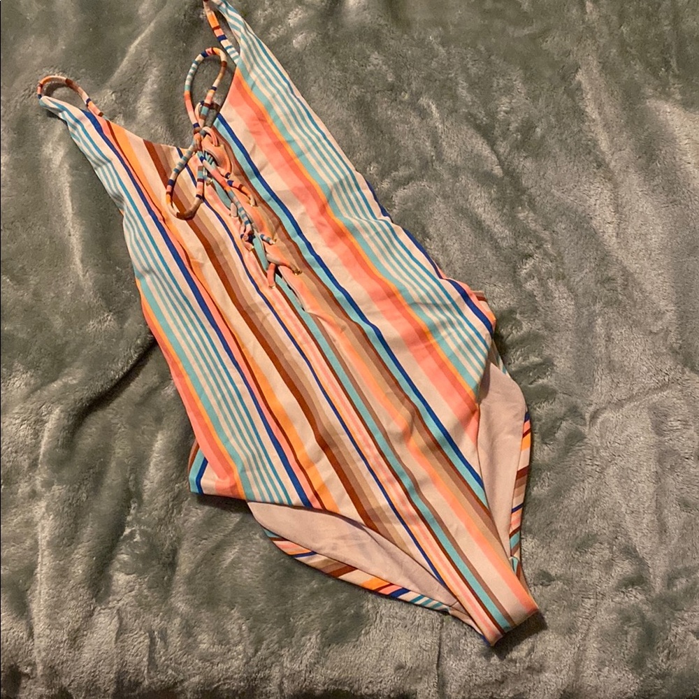 Striped Multicolor One-Piece Swimsuit